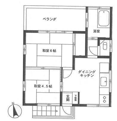 Floor plan. 6.5 million yen, 2DK, Land area 526 sq m , Building area 43.74 sq m