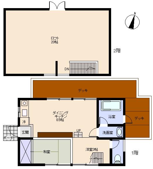 Floor plan. 9.9 million yen, 2DK, Land area 549 sq m , Building area 66.24 sq m