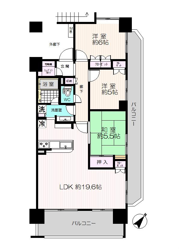 Floor plan. 3LDK, Price 26,800,000 yen, Occupied area 79.43 sq m Floor