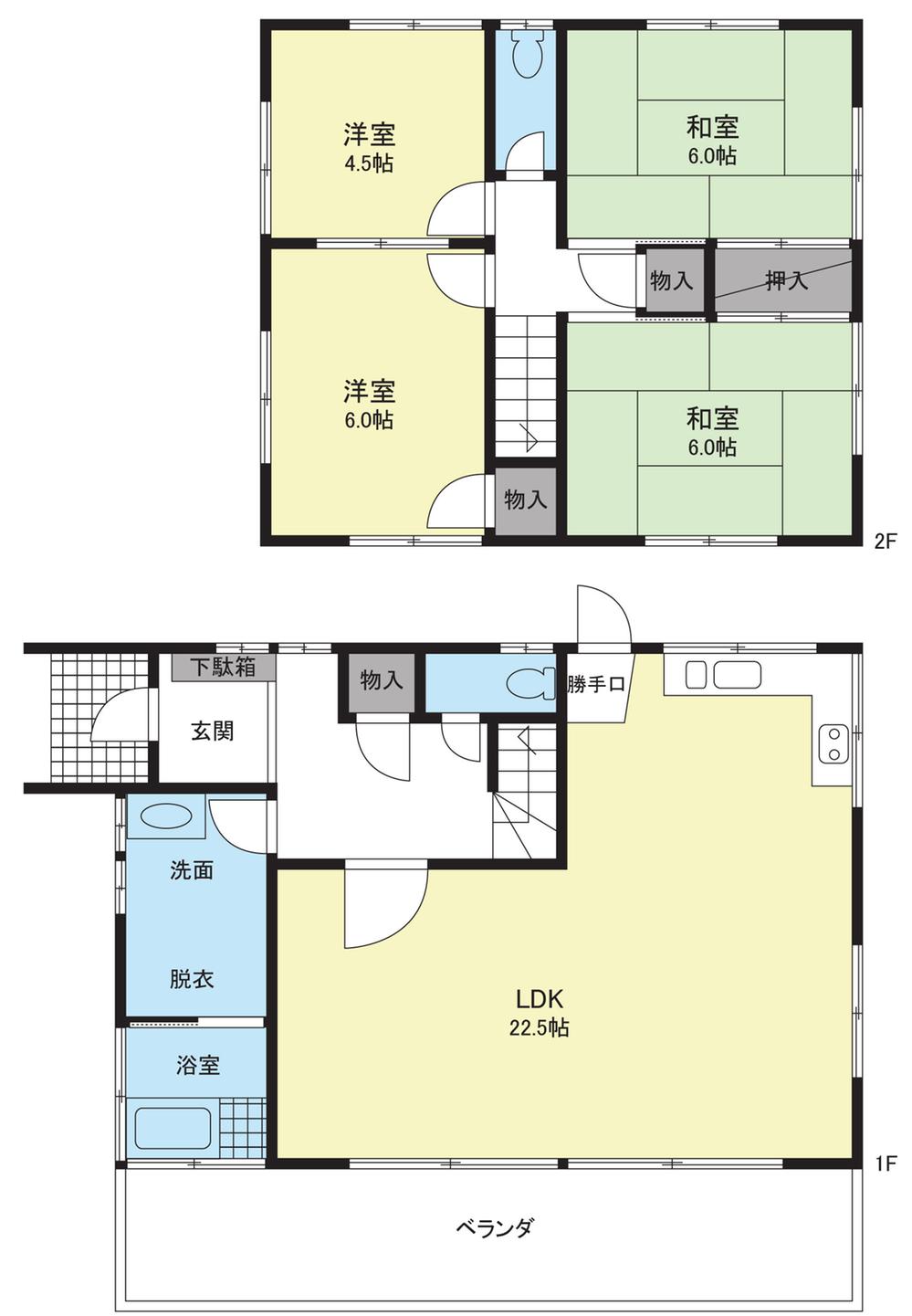 Floor plan. 3.8 million yen, 4LDK, Land area 290 sq m , Building area 106.42 sq m floor plan