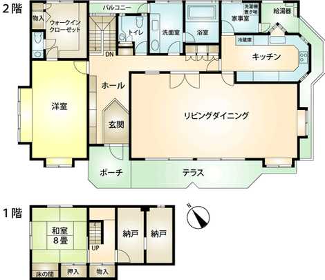 Floor plan. 49,800,000 yen, 2LDK+2S, Land area 405 sq m , Building area 173.44 sq m