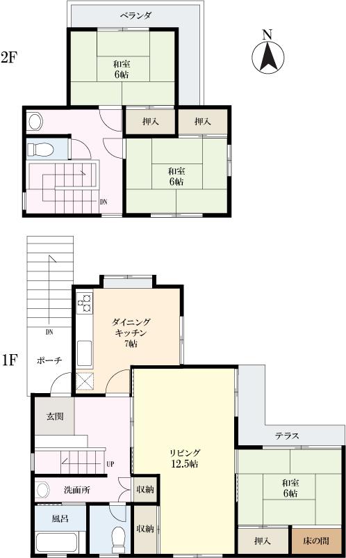 Floor plan. 6.8 million yen, 3LDK, Land area 206 sq m , Building area 99.36 sq m