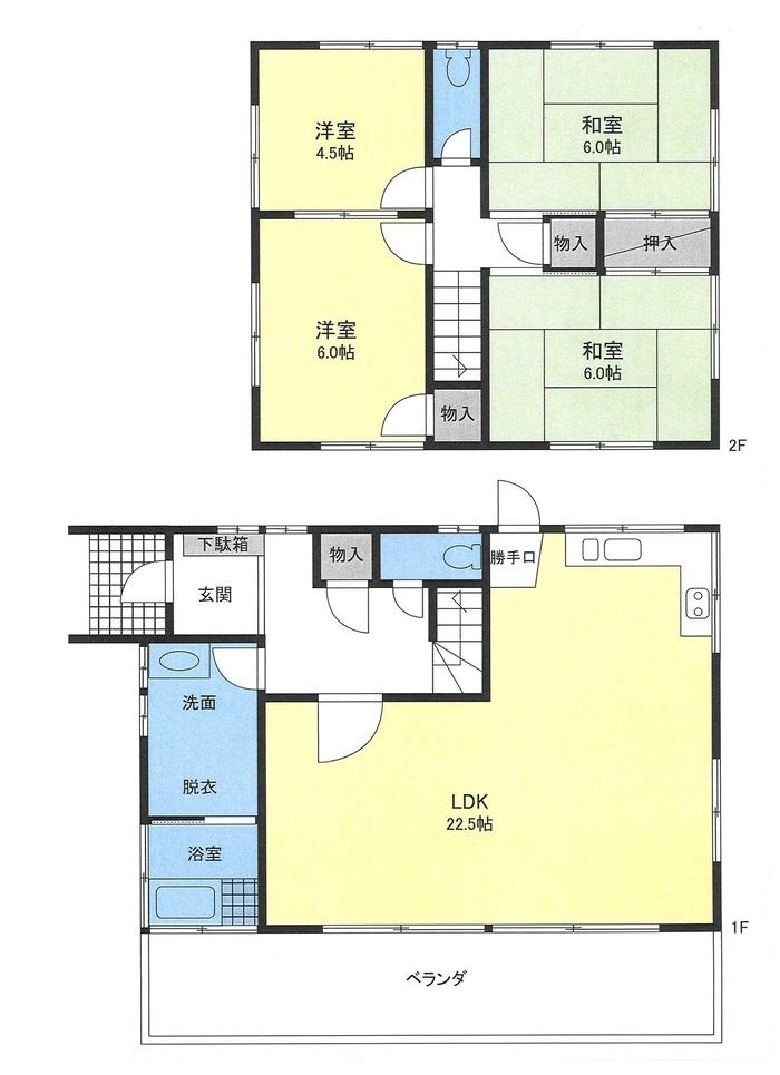 Floor plan. 3.8 million yen, 4LDK, Land area 290 sq m , Building area 106.42 sq m