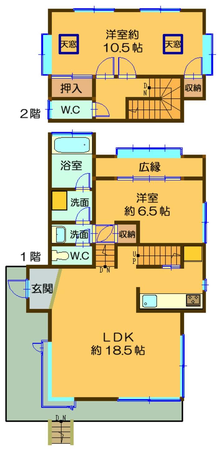 Floor plan. 9.8 million yen, 2LDK, Land area 271.8 sq m , Building area 91.91 sq m