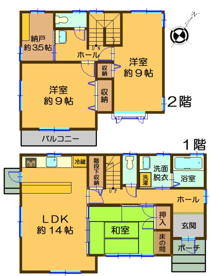 Floor plan. 22,800,000 yen, 3LDK + S (storeroom), Land area 455 sq m , Building area 119.92 sq m