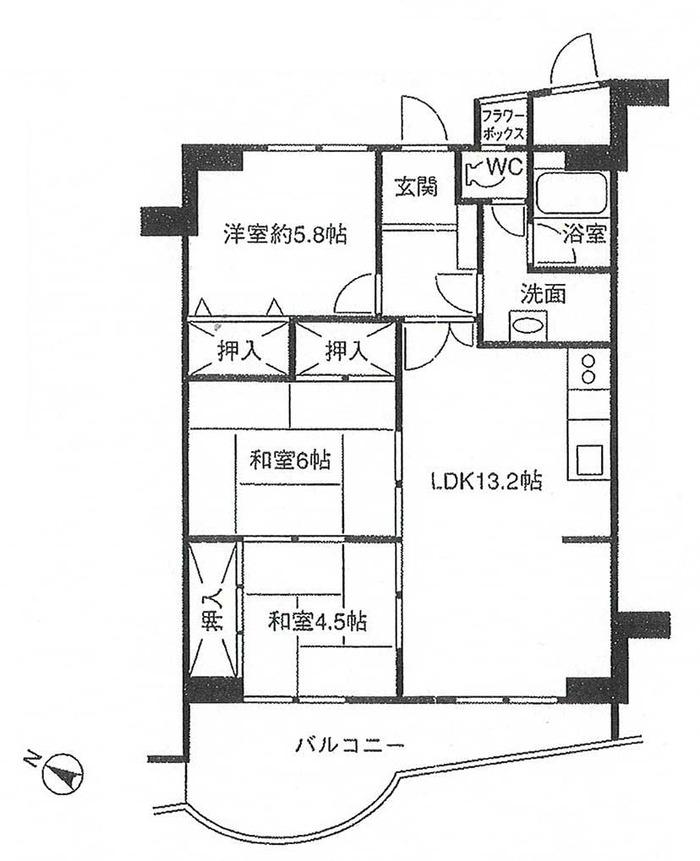 Floor plan. 3LDK, Price 2.9 million yen, Occupied area 67.61 sq m , Balcony area 11.9 sq m