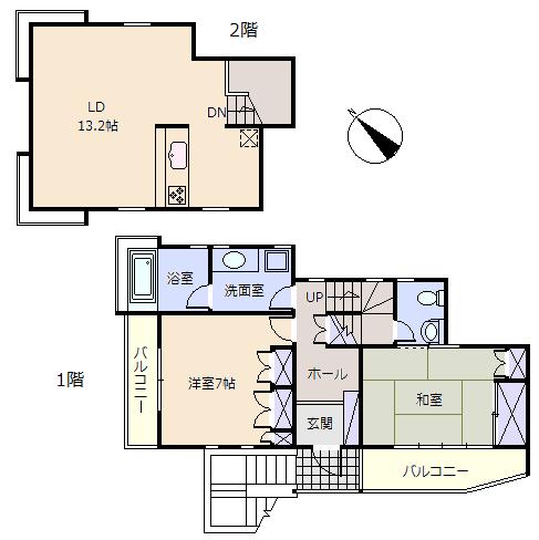 Floor plan. 11.5 million yen, 2LDK, Land area 216 sq m , Building area 82.25 sq m