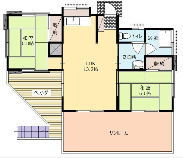 Floor plan. 5.2 million yen, 2LDK, Land area 244 sq m , Building area 56.31 sq m