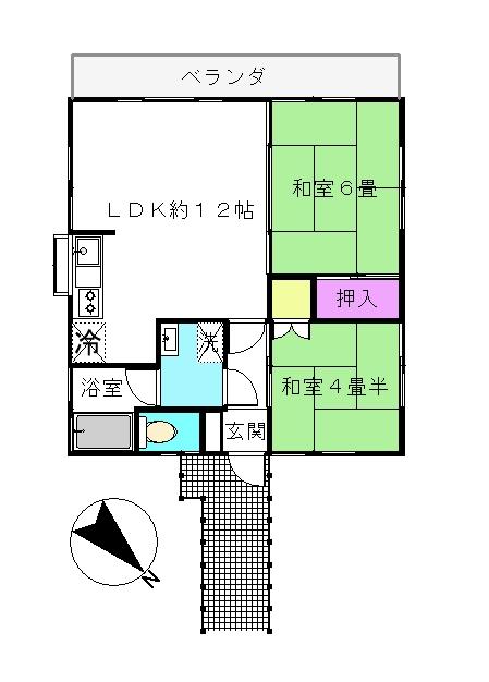 Floor plan. 2.8 million yen, 2LDK, Land area 289 sq m , Building area 52.99 sq m