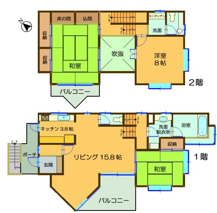 Floor plan. 13.8 million yen, 3LDK, Land area 383.98 sq m , Building area 110.94 sq m