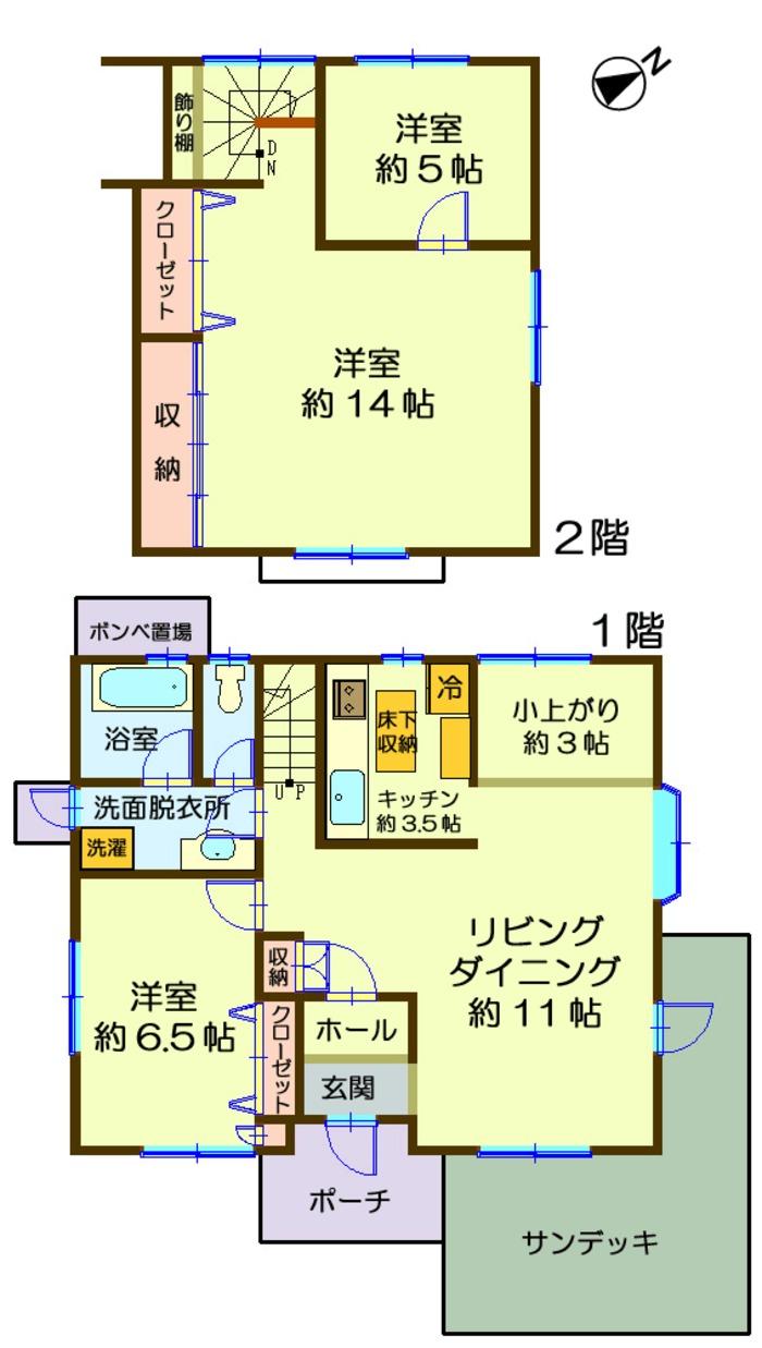 Floor plan. 16.8 million yen, 3LDK + S (storeroom), Land area 383 sq m , Building area 117.58 sq m