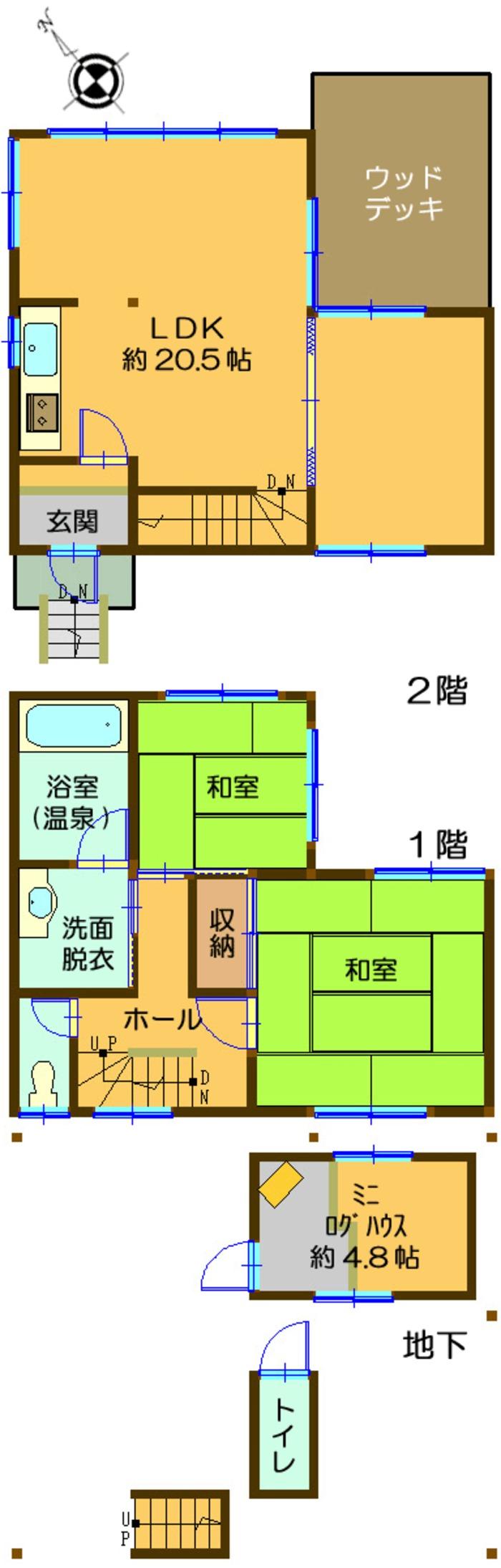 Floor plan. 4.5 million yen, 2LDK, Land area 354.56 sq m , Building area 92.7 sq m