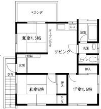 Floor plan. 4.4 million yen, 3DK, Land area 292 sq m , Building area 52.99 sq m floor plan