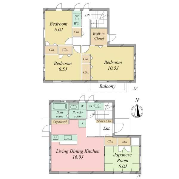 Floor plan. 29,800,000 yen, 4LDK, Land area 155.54 sq m , Building area 114.58 sq m