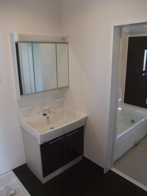 Wash basin, toilet. Wash basin