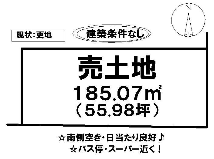 Compartment figure. Land price 8.8 million yen, Land area 185.07 sq m