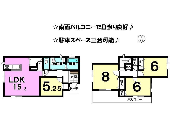 Floor plan. 22,800,000 yen, 4LDK, Land area 185.45 sq m , Building area 98.12 sq m