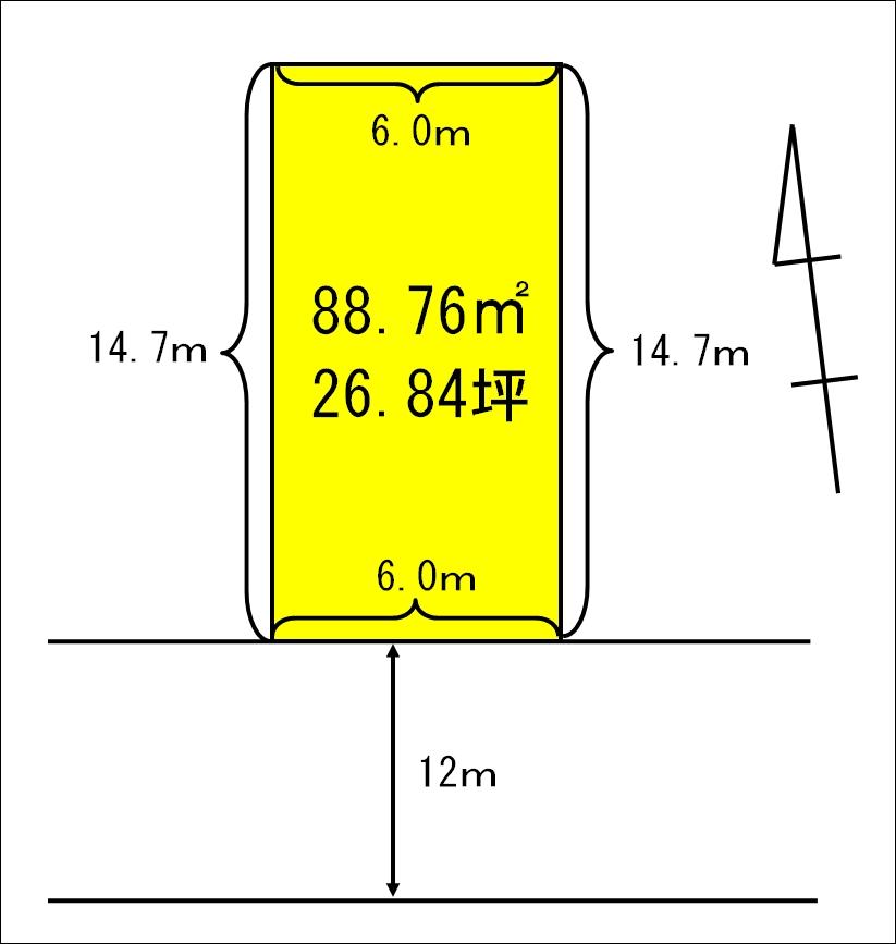 Compartment figure. Land price 5,868,000 yen, Land area 88.76 sq m