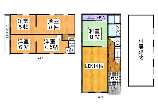 Floor plan. 13.8 million yen, 5LDK, Land area 217 sq m , Building area 86.64 sq m