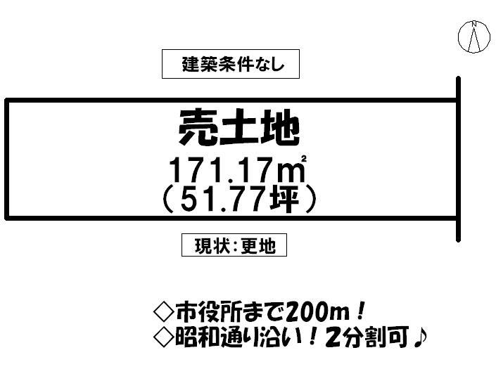 Compartment figure. Land price 12,420,000 yen, Land area 171.17 sq m