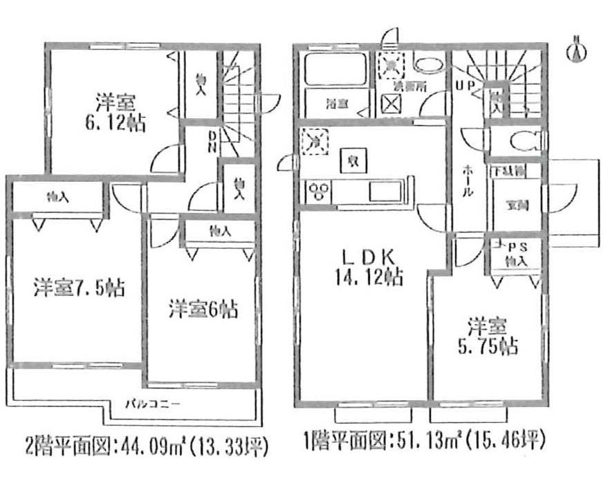 Floor plan. (C Building), Price 21,800,000 yen, 4LDK, Land area 136.91 sq m , Building area 95.22 sq m