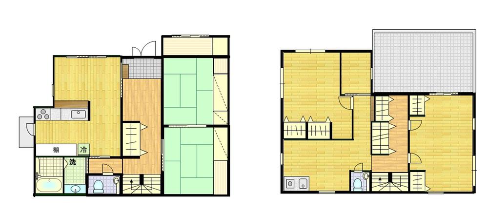 Floor plan. 15.5 million yen, 4LDDKK + S (storeroom), Land area 240.06 sq m , Building area 143.84 sq m