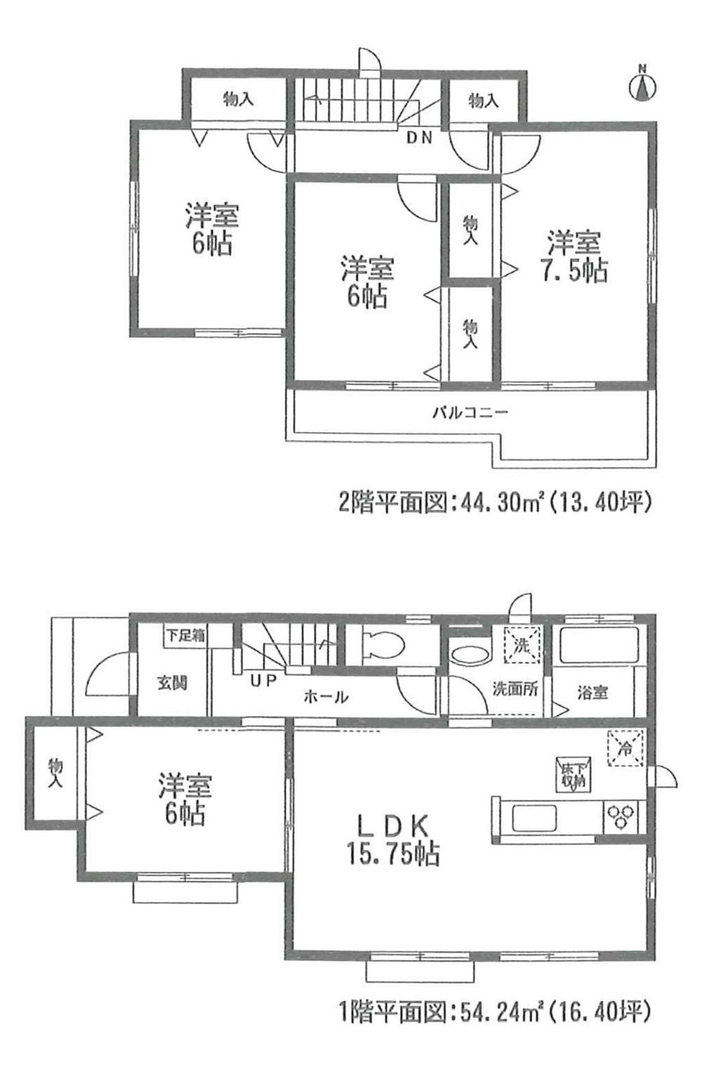 Floor plan. (A Building), Price 22,800,000 yen, 4LDK, Land area 139.91 sq m , Building area 98.54 sq m