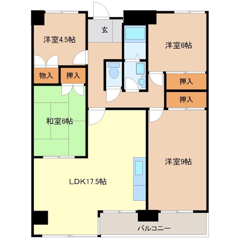 Floor plan. 4LDK, Price 7.3 million yen, Occupied area 87.03 sq m , Balcony area 7.87 sq m