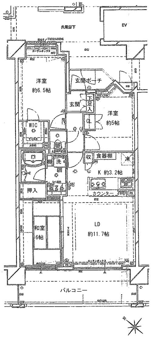 Floor plan. 3LDK, Price 13.8 million yen, Occupied area 68.53 sq m , Balcony area 13 sq m
