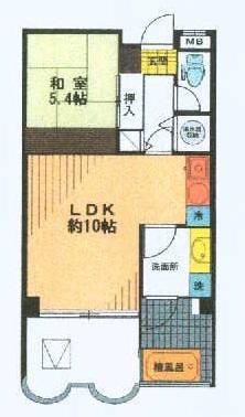 Floor plan. 1LDK, Price 3 million yen, Occupied area 42.64 sq m