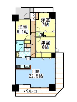 Floor plan. 3LDK, Price 25,800,000 yen, Occupied area 90.11 sq m , Balcony area 21.22 sq m southeast angle room