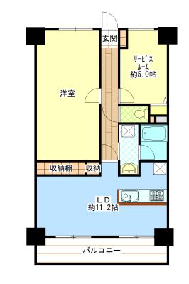 Floor plan. 1LDK + S (storeroom), Price 12 million yen, Occupied area 65.49 sq m , Balcony area 8.26 sq m 1SLDK