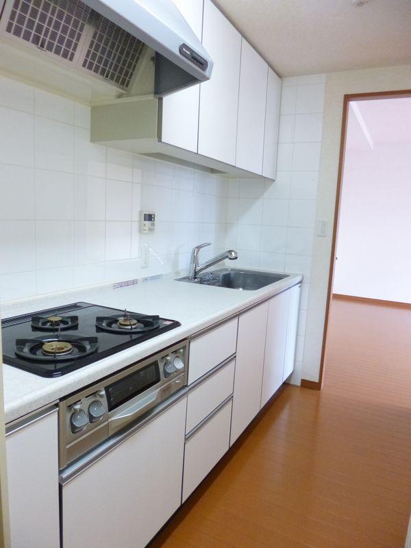 Kitchen. Size: 240 × 65. 3-burner stove, It is with water purifier.