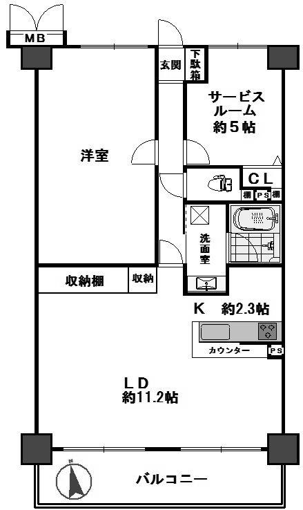 Floor plan. 1LDK + S (storeroom), Price 12 million yen, Occupied area 65.49 sq m , We will give priority to the balcony area 8.26 sq m Current Status.