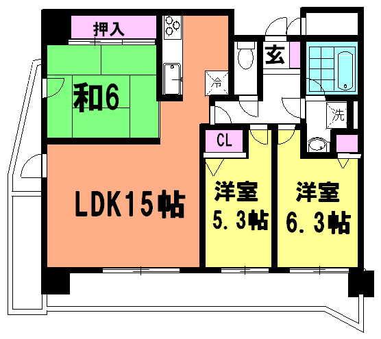 Floor plan. 3LDK, Price 16 million yen, Occupied area 70.14 sq m , Balcony area 20.46 sq m