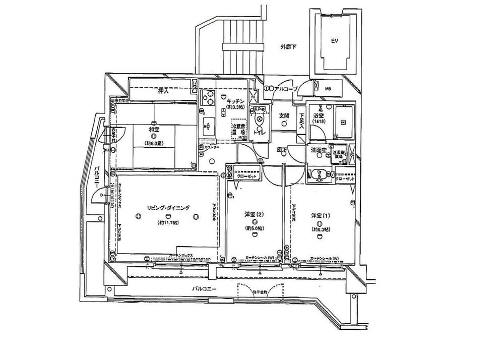 Floor plan. 3LDK, Price 16 million yen, Occupied area 70.14 sq m , Balcony area 20.46 sq m floor plan