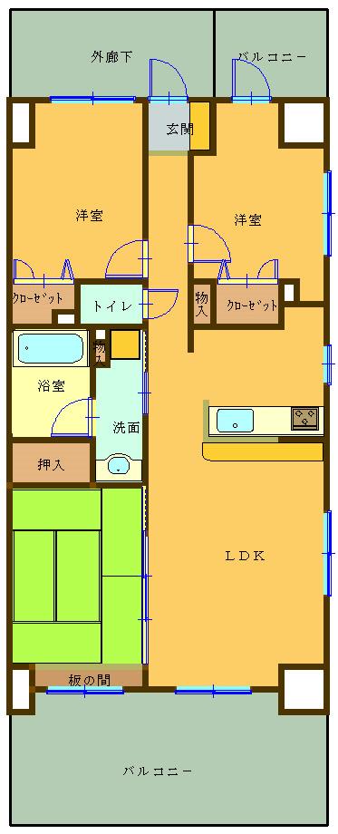 Floor plan. 3LDK, Price 21 million yen, Occupied area 71.49 sq m , Balcony area 15 sq m