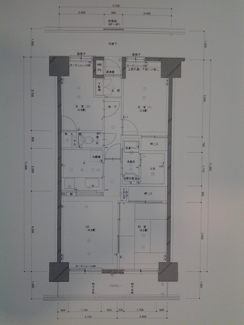 Floor plan. 3LDK, Price 15.8 million yen, Occupied area 61.75 sq m