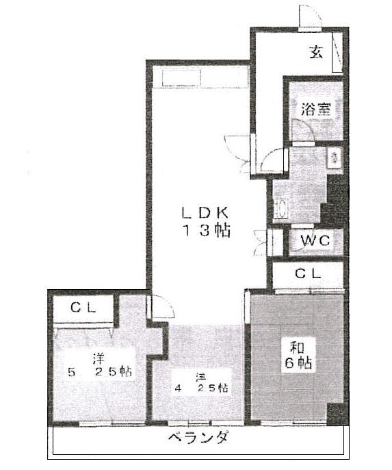 Floor plan. 3LDK, Price 7.5 million yen, Occupied area 70.94 sq m , Balcony area 9.42 sq m floor plan