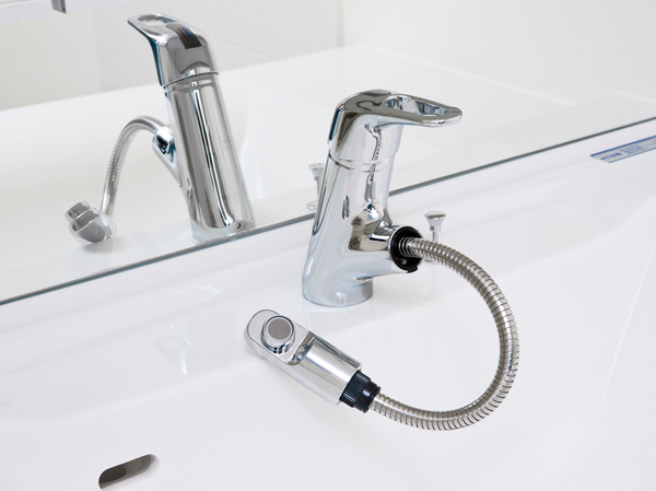 Bathing-wash room. Single lever mixing faucet
