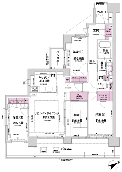 Floor: 4LDK, occupied area: 89.95 sq m, Price: 34,100,000 yen, now on sale