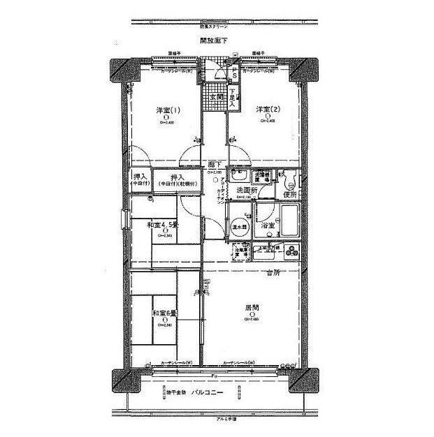 Floor plan. 4DK, Price 8.5 million yen, Occupied area 68.49 sq m , Balcony area 9.45 sq m
