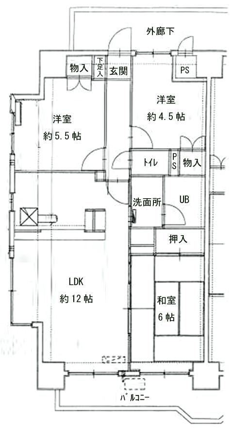 Floor plan. 3LDK, Price 7.8 million yen, Occupied area 67.87 sq m , Balcony area 6.49 sq m