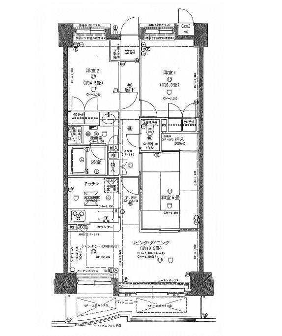 Floor plan. 3LDK, Price 12.5 million yen, Occupied area 66.04 sq m , Balcony area 7.62 sq m floor plan