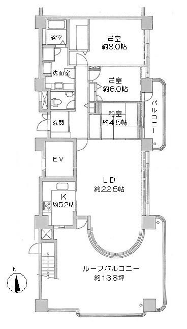 Floor plan. 3LDK, Price 21.5 million yen, Footprint 114.91 sq m , Balcony area 6.58 sq m