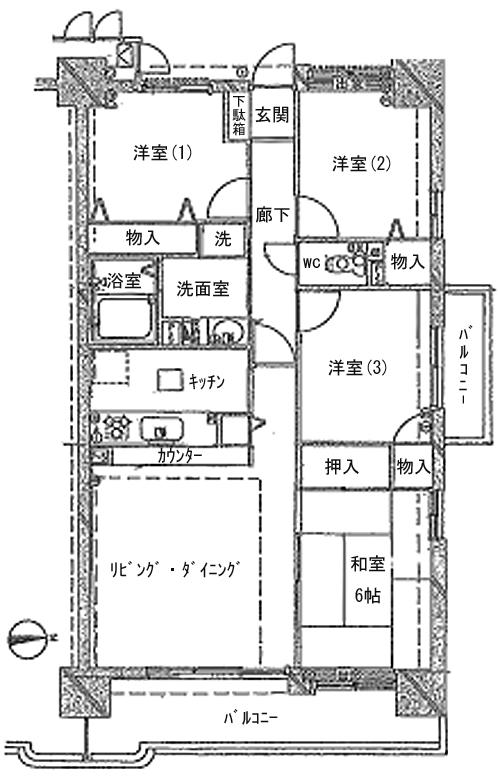 Floor plan. 4LDK, Price 13.3 million yen, Footprint 78.2 sq m , Balcony area 19.51 sq m
