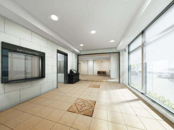 Shared facilities.  [Entrance hall] Entrance Hall with a calm reminiscent of a hotel lobby, It will be the street that you can enjoy the happiness and the pride to come and go people. (Entrance Hall Rendering)