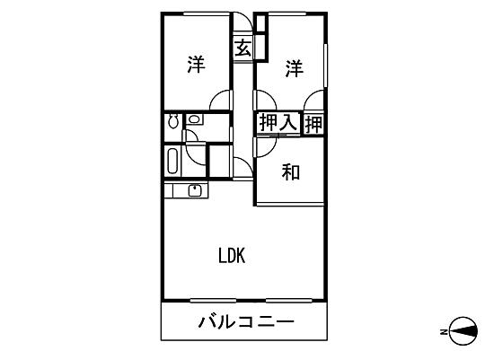 Floor plan. 3LDK, Price 8.5 million yen, Occupied area 68.49 sq m , Balcony area 9.45 sq m