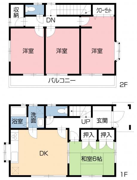Floor plan. 17.8 million yen, 4DK, Land area 102.69 sq m , Building area 84.04 sq m