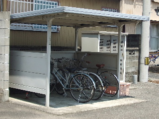 Other common areas. Covered bicycle parking will protect the car.